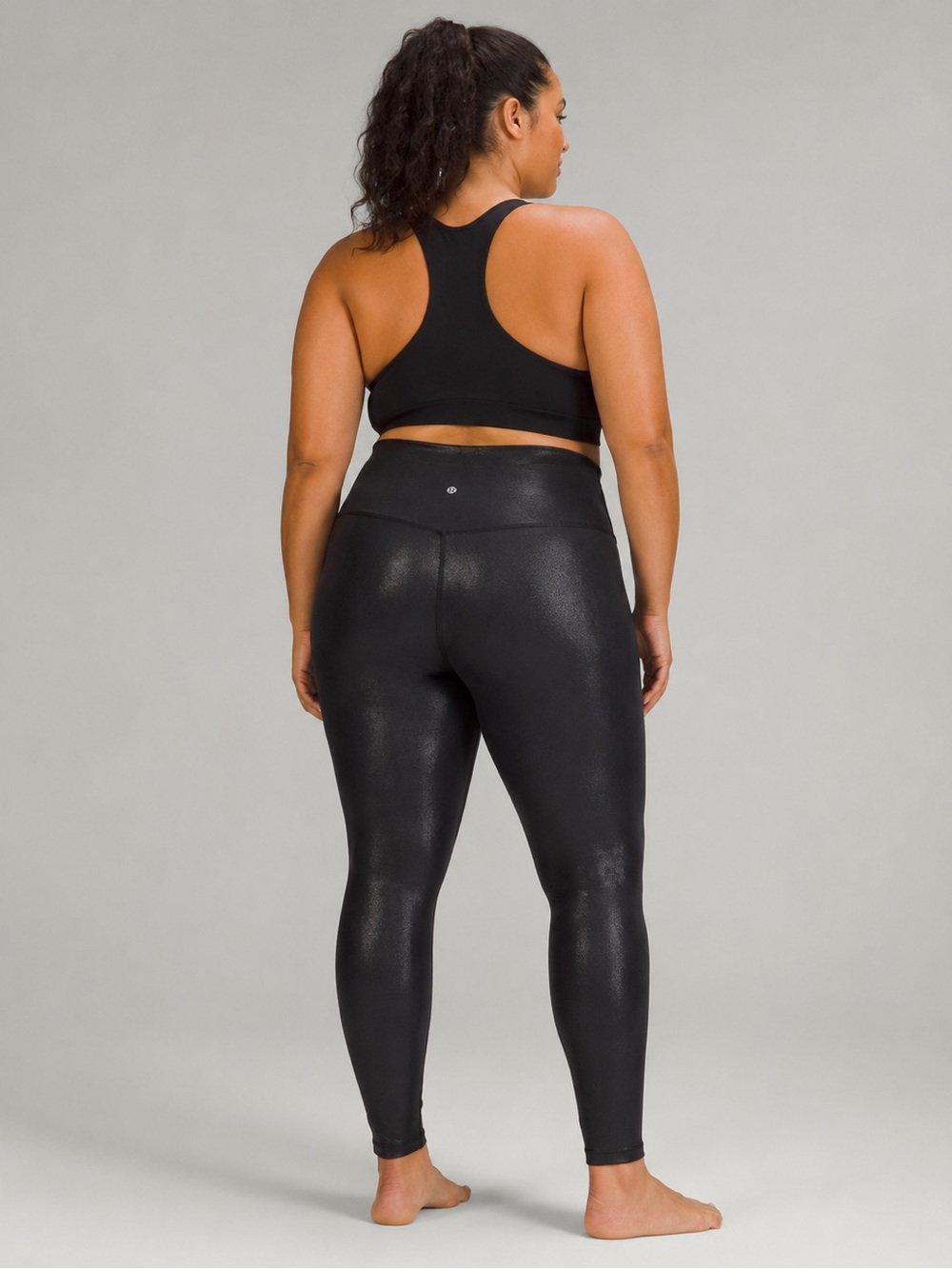 Lululemon Align LW5FG6S High Rise 28” Shine Leggings Black Shimmer size 14